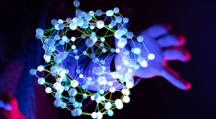Global network concept. 3D rendering