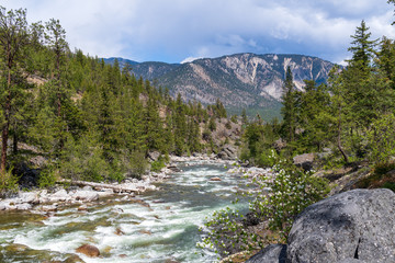 Fototapeta premium The Stein River in early spring, British Columbia, Canada