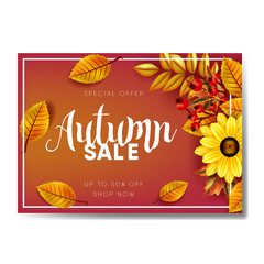 Autumn sale text poster for September shopping promo