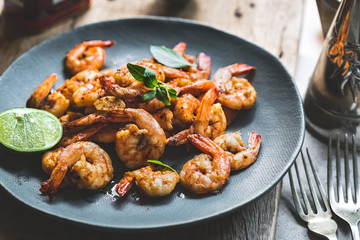 Sauteed Prawns with Garlic and Chili