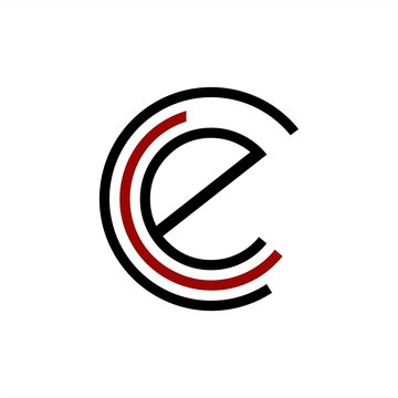 simple e, cce, cec initials geometric network line and digital data logo