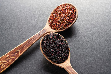 Quinoa is red. Healthy eating concept