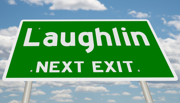 Rendering of a green highway sign for Laughlin