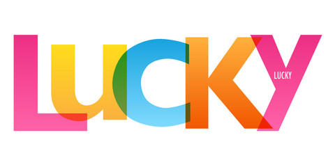 LUCKY colorful vector concept word typography banner