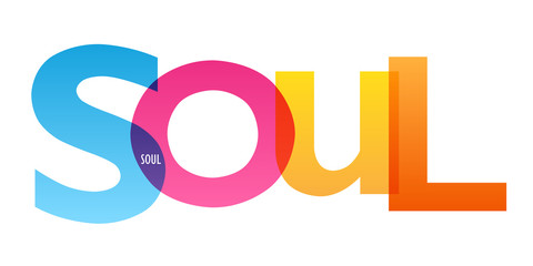 SOUL colorful vector concept word typography banner