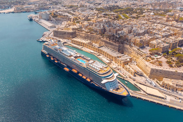 Cruise ship liner port of Valletta, Malta. Aerial view photo © Parilov