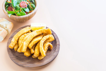 Cuttlefish breaded and fried (chocos, typical tapa in spain)