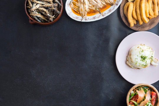 Variety of typical spanish fish