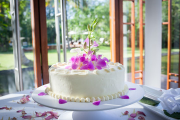 Wedding Cake with Orchids