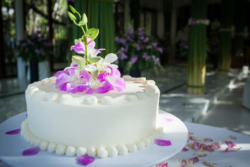 Wedding Cake with Orchids