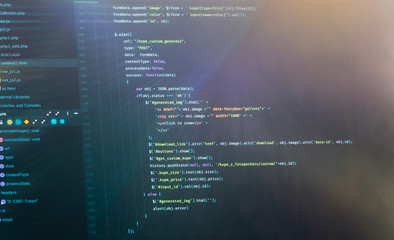 Computer engineering of web site in the code editor using javascript language