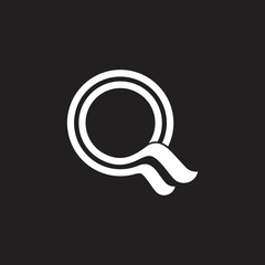 letter q ribbon stripes logo vector