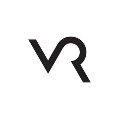 letter vr simple geometric line logo vector