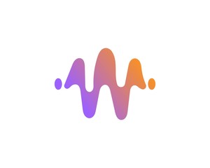 Audio sound wave logo template design vector