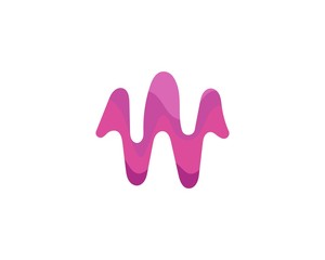 Audio sound wave logo template design vector