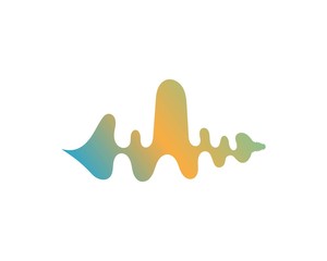 Audio sound wave logo template design vector