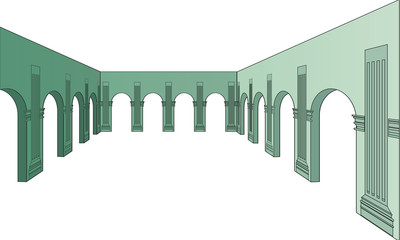 corridor with arches