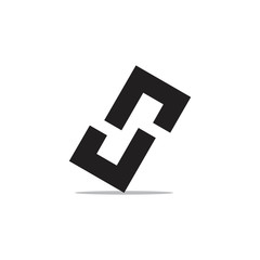 letters rj simple geometric square logo vector