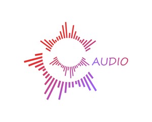 Audio sound wave logo template design vector