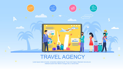 Travel Agency and Services Advertising Flat Banner