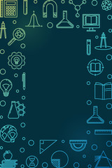 Education concept vertical colorful frame - vector illustration in thin line style