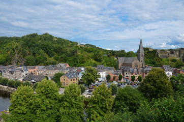 Fototapeta na wymiar View over La Roche-en-Ardenne, a small town in Belgium