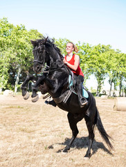 riding girl and horse
