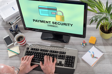 Payment security concept on a computer