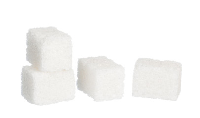 Cubes of sugar isolated on white background