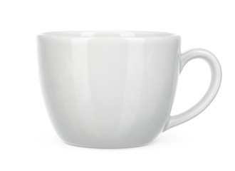 Empty white mug isolate on white background