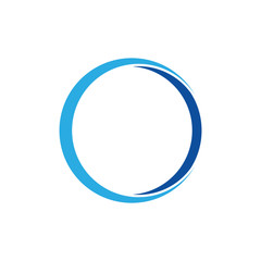 simple blue ring 3d logo vector