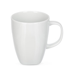Empty white mug isolate on white background