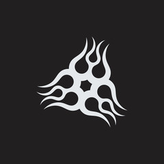 simple triangle flame grunge fashion decor vector