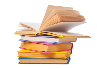 pile of books isolated on white background