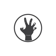 linked grunge violence scary hand symbol decoration vector