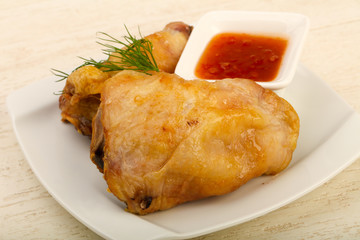 Baked chicken leg