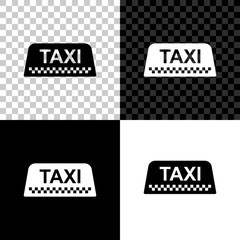 Obraz premium Taxi car roof sign icon isolated on black, white and transparent background. Vector Illustration