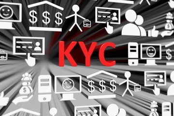 KYC concept blurred background 3d render illustration