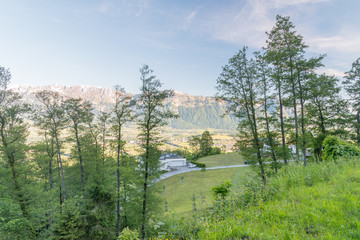 Fototapeta na wymiar View from hill in Vaduz in Liechtenstein.