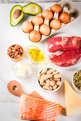 Ketogenic low carbs diet ingredients