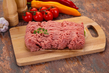 Raw turkey minced meat