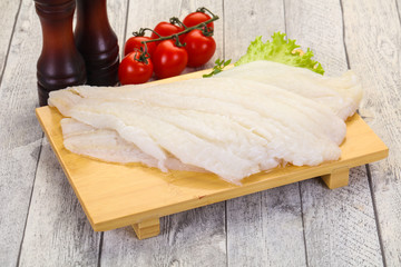 Raw halibut fillet