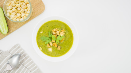 Vegetable soup with breadcrumbs and parsley