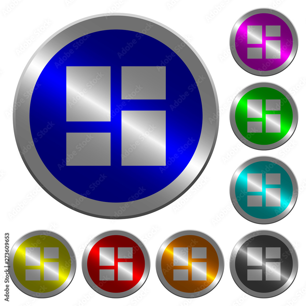 Poster admin dashboard panels luminous coin-like round color buttons