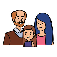 adults parents couple with little daughter