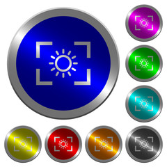Camera brightness setting luminous coin-like round color buttons