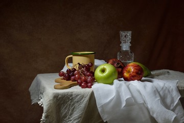 Still life of grapes and wine  © Nithi