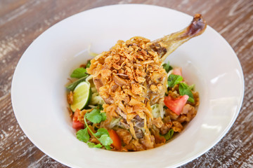 Crispy crunchy cornflakes chicken served with veggie, casual dining concept