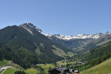 Saalbach-Hinterglemm, Salzburg, Pinzgau, Lengau, Weiler, Landwirtschaft, Bergbauerndorf, Weide,...