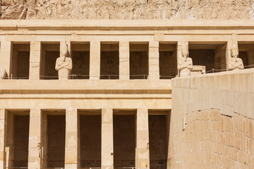 Naklejka premium Detail of the right hand side of the Temple of Hatshepsut in the vicinity of Luxor